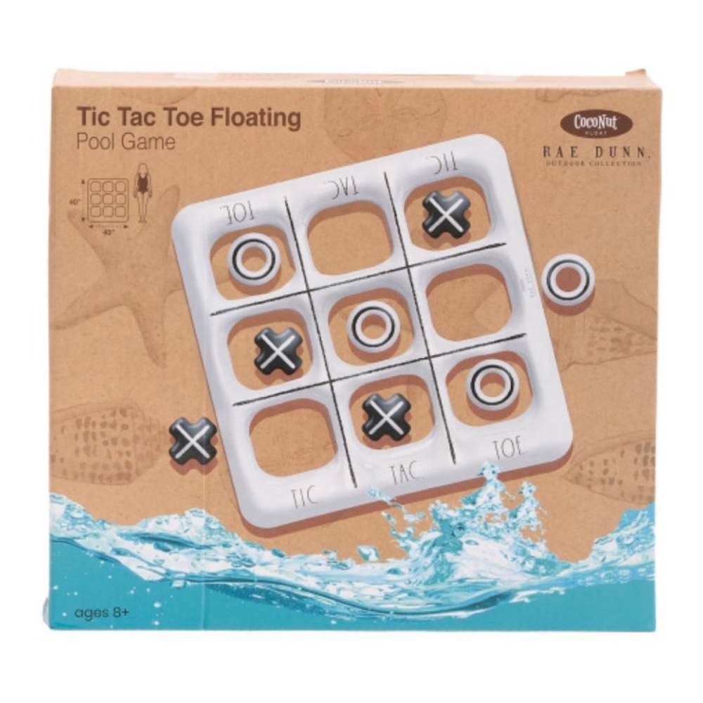 Rae Dunn White and Black Floating Tic Tac Toe Pool Game